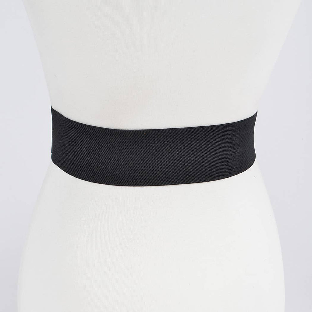 Studded Wide Stretch Belt: Black Gold