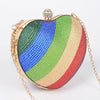Rhinestone Rainbow Heart Bag