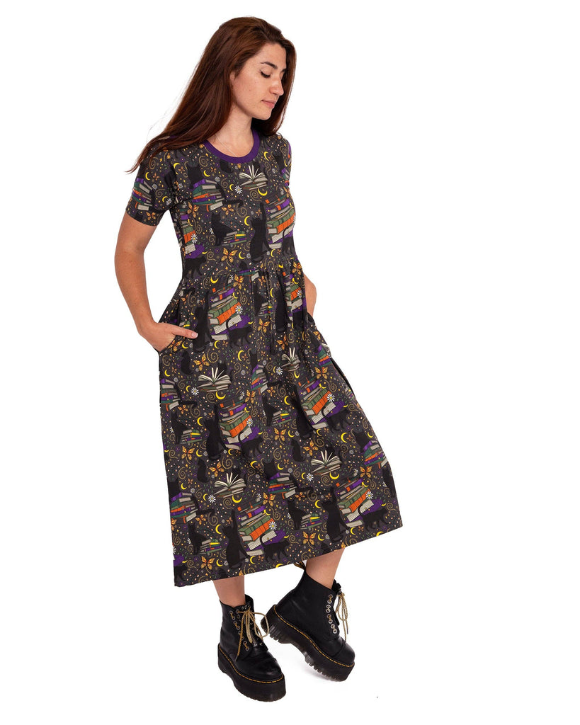 Books and Cats Midi Dress