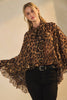 Leopard Chiffon Cape Blouse