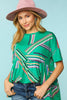 Geo Rainbow Babydoll Top