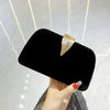 Gold Leal Black Velvet Evening Bag