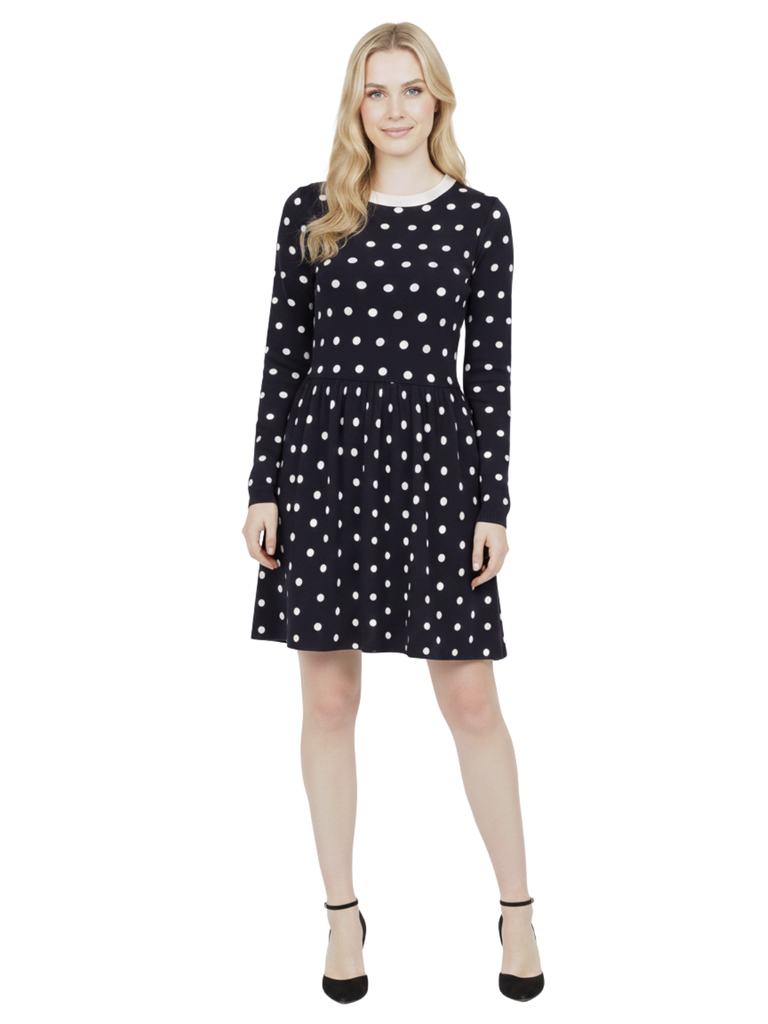 Baby Doll Polka Dot Sweater Dress