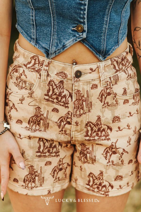 Vintage Western Denim Shorts