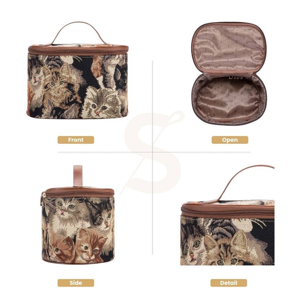 Cat Tapestry Vanity Bag