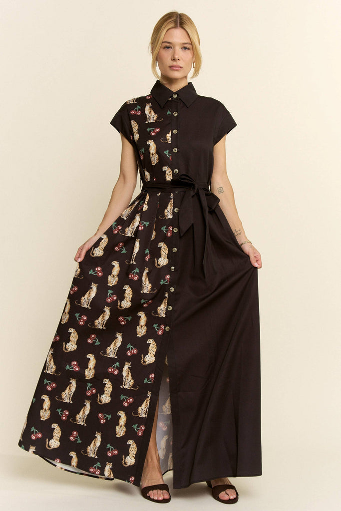 Cherry Cheetah Maxi Dress