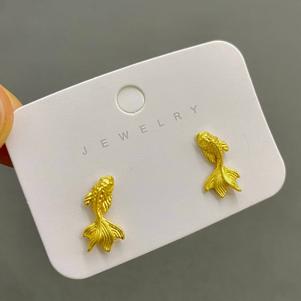 14K Gold Plated Goldfish Stud Earrings