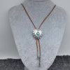 Turquoise Heart Charm Leather Bolero Necklace