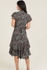 Forties Glam Floral MidI Dress
