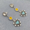 Vintage Heart Charm Dangle Earrings