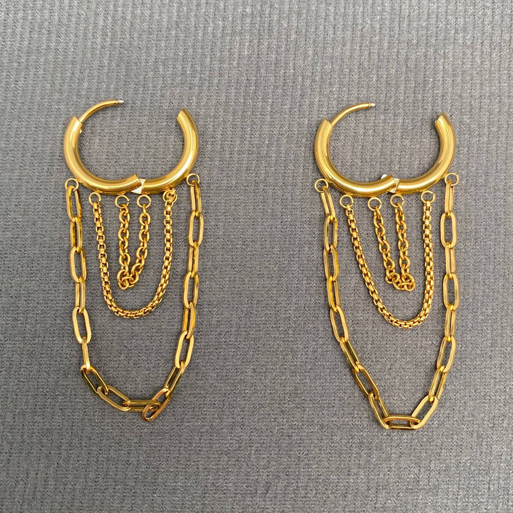 Chain Fringe 18K Gold Plated Earrings