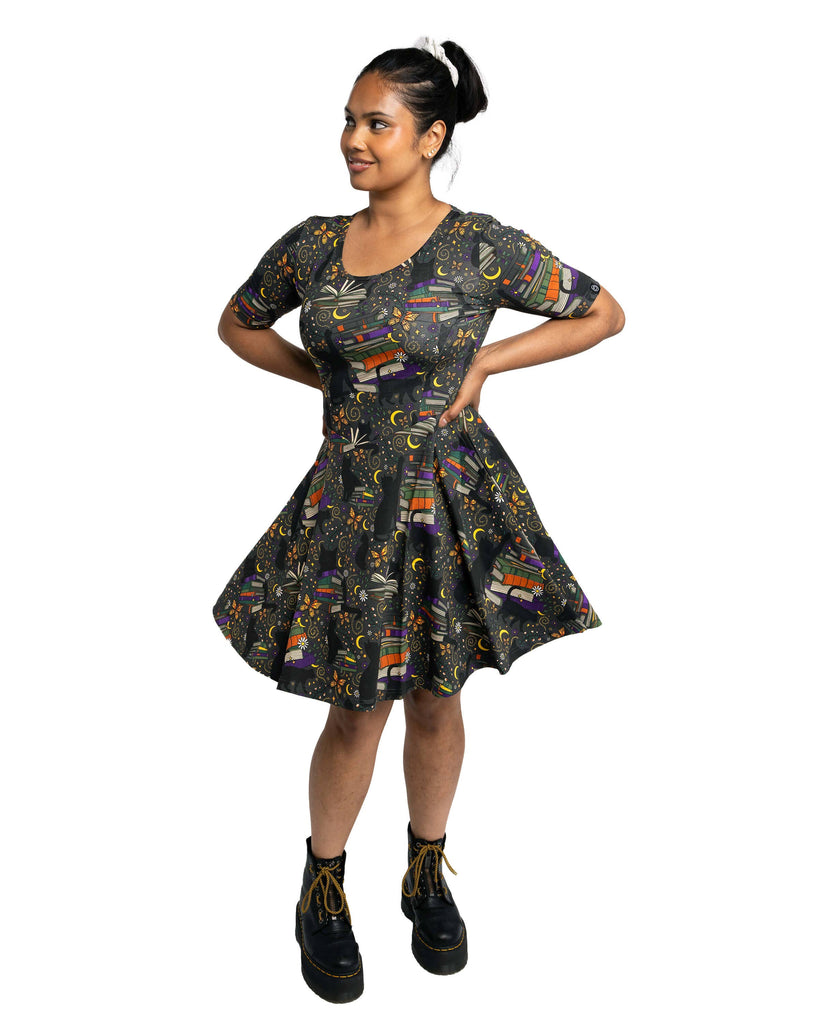 Books and Cats Fit and Flare Dress