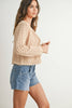 Cotton Crochet Tie-Front Cardigan: Orange