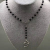 Snake Black Glass Beaded Necklace