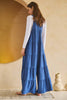 Tiered Wide Leg Overalls:  Blue