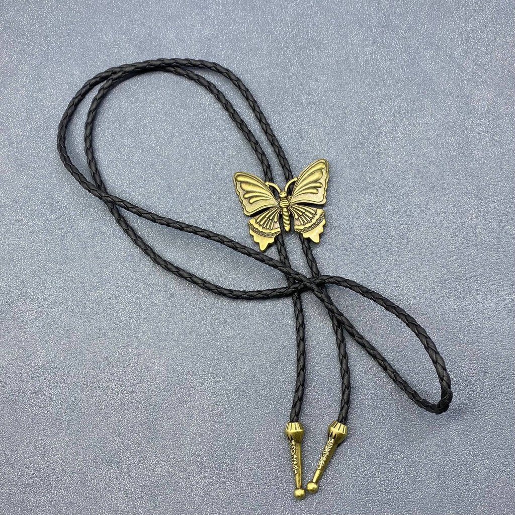 Butterfly Leather Poirot Rope Necklace