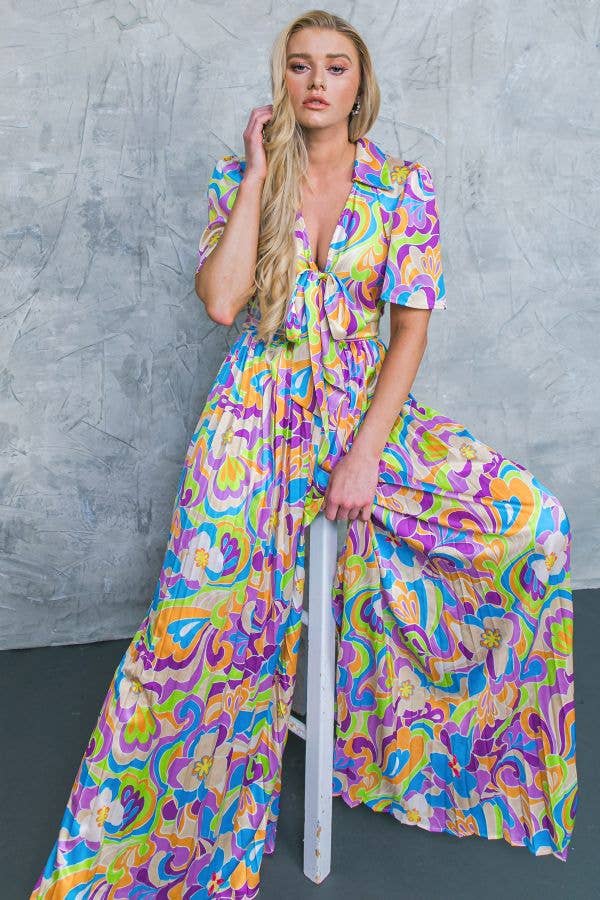Pucci-esque Pleated Jumpsuit