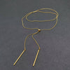 Golden Stainless Steel Lariat Necklace