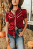 Satin Pearl Snap Western Blouse