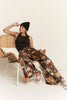 Pumpkin Print Wide Leg Pants