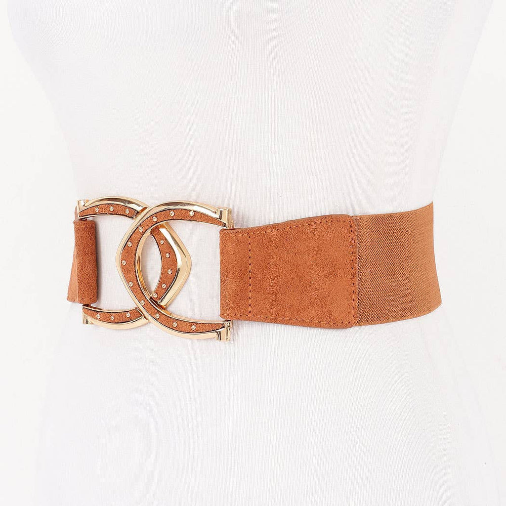 Horseshoe Stretch Belt: Camel