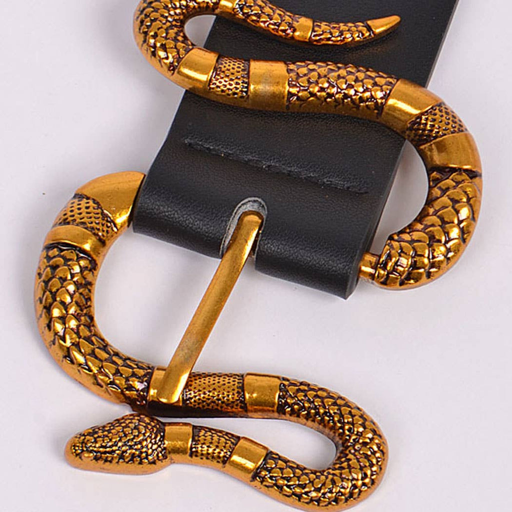 Snake Buckle Belt: Black Gold