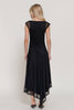 Asymmetric Gathered Mesh Midi Dress