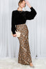 Leopard Print Bias Cut Satin Maxi Skirt