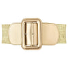 Rectangle Buckle Stretch Belt: Gold
