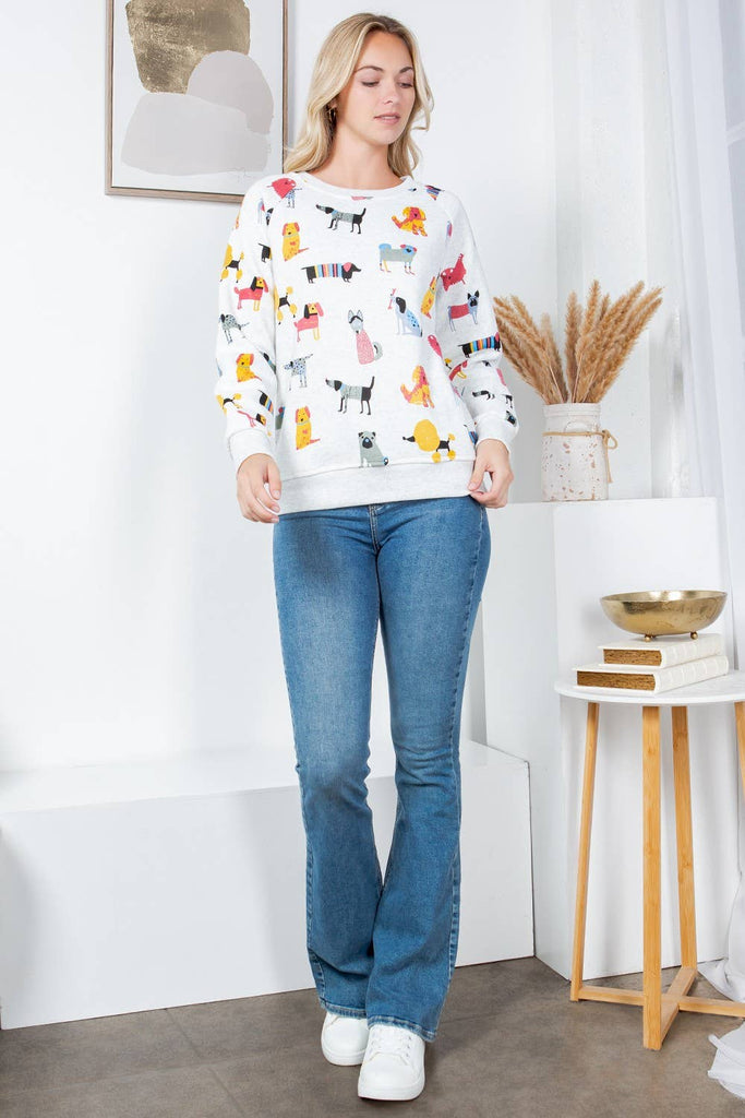 Colorful Canines Fleece Sweatshirt