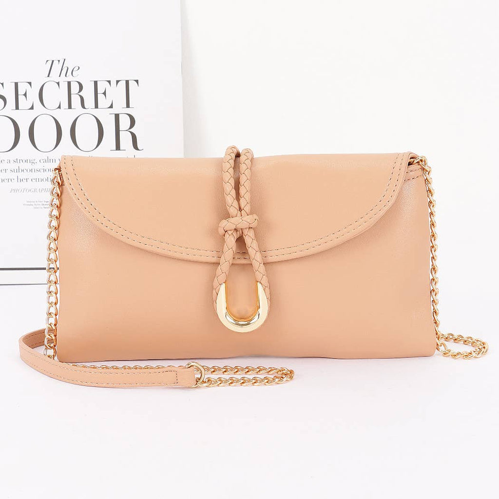 Vegan Leather Envelope Clutch Bag: Cinnamon
