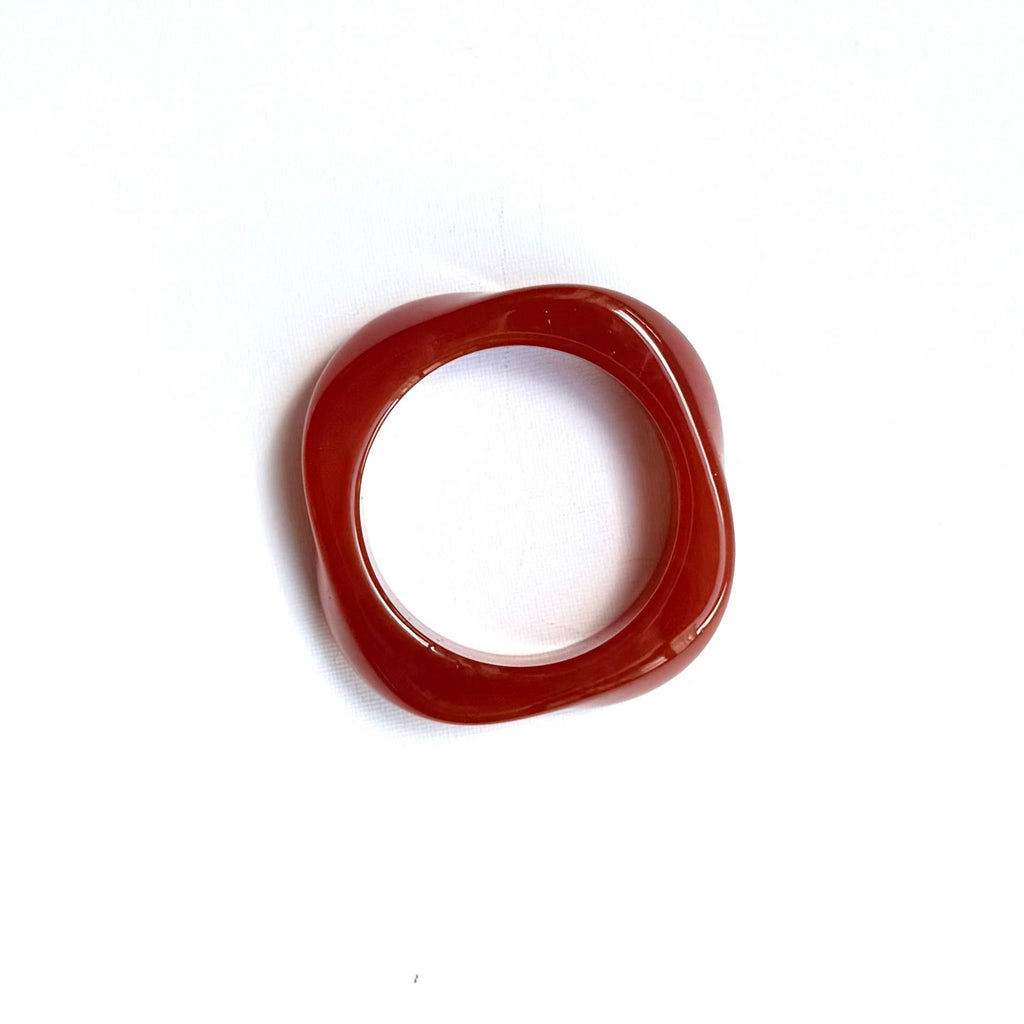 Swirl Chunky Acrylic Bangle: Cognac