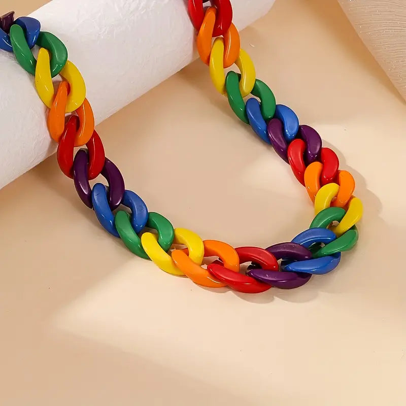 Chain Of Love Rainbow Necklace
