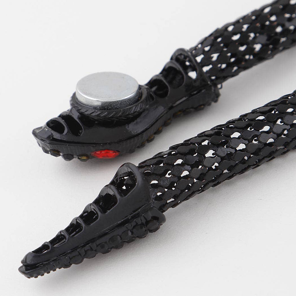 Jeweled Snake Coil Necklace: Black