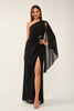 Luxe One Shoulder Slit Maxi Dress