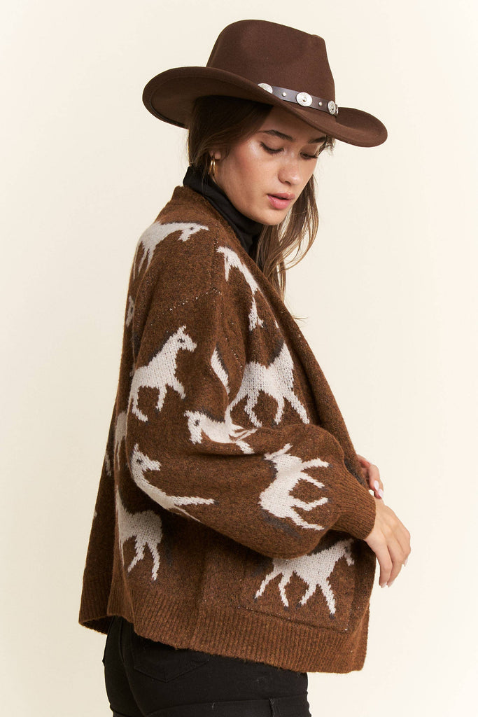 Two Tone Horse Cardigan