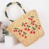 Straw Cherry Tote Bag