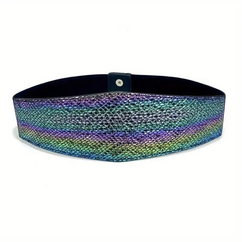 Double Heart Elastic Belt: Blue