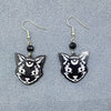 Black Moon Cat Earrings
