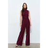 Draped Sleeveless Jumpsuit: Mulberry