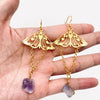 Golden Butterfly Amethyst Earring