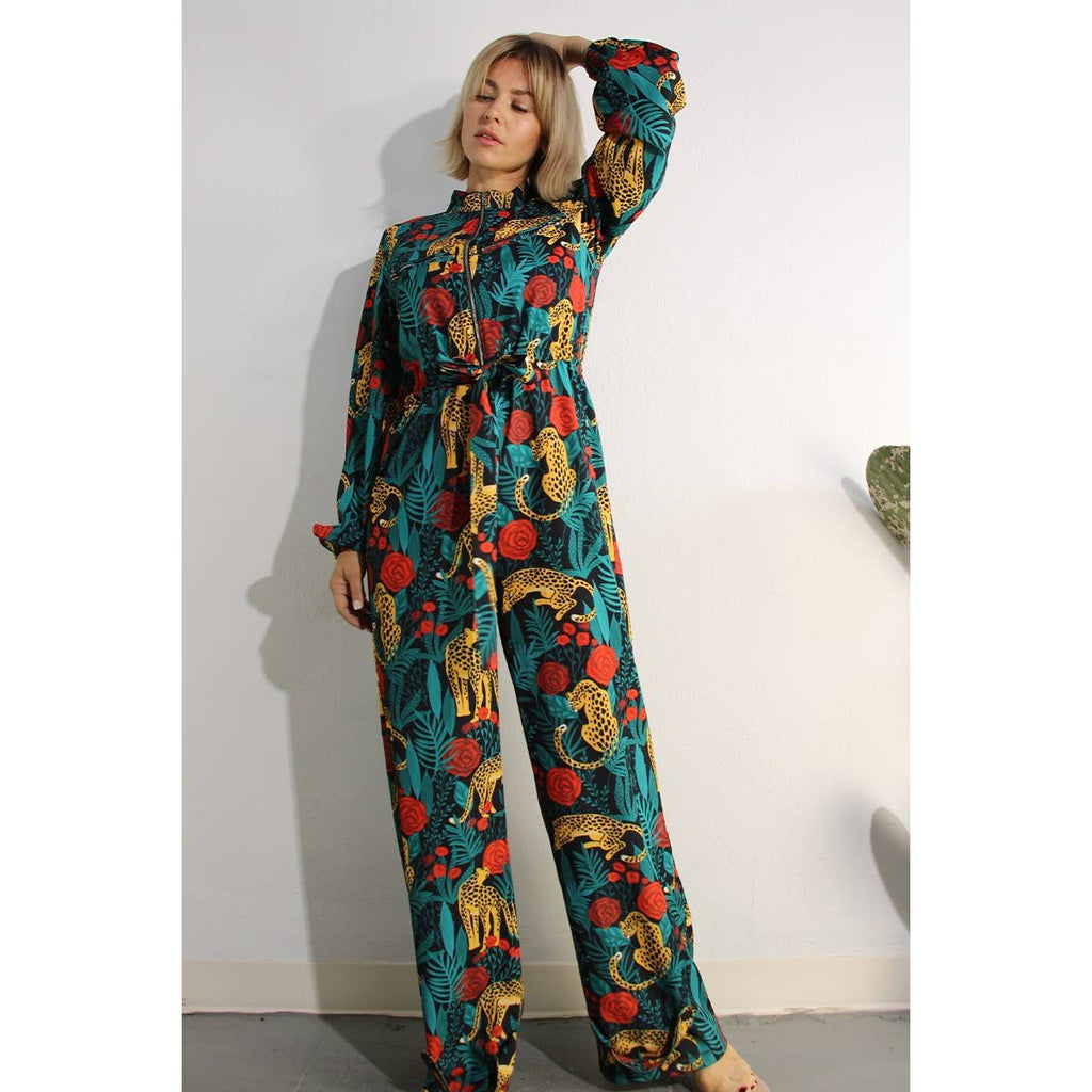 Floral Leopard Flightsuit