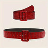 Glossy Faux Croc Belt: Red