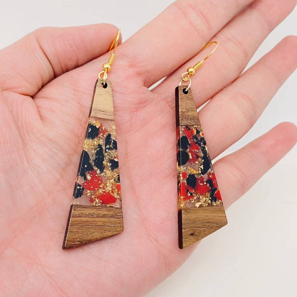 Wooden and Resin Earrings: Jupiter
