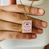 Book Locket Necklace - Bridgerton - Pink: Brass