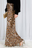 Leopard Print Bias Cut Satin Maxi Skirt