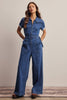 Blue Haze Stretch Denim Jumpsuit