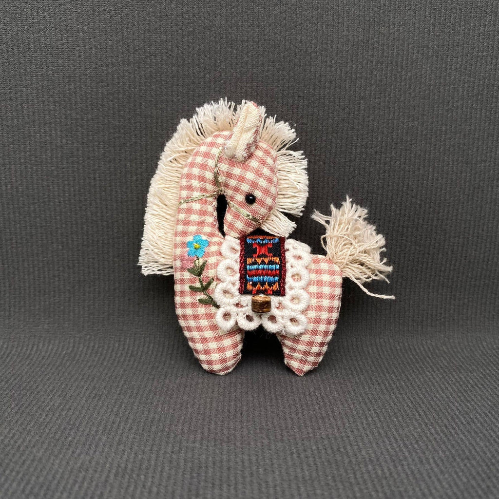 Brown Linen Horse Brooch