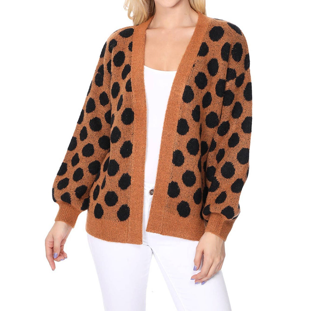 Polka Dot Open Front Cardigan