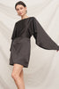 Batwing Sleeve Satin Mini Dress